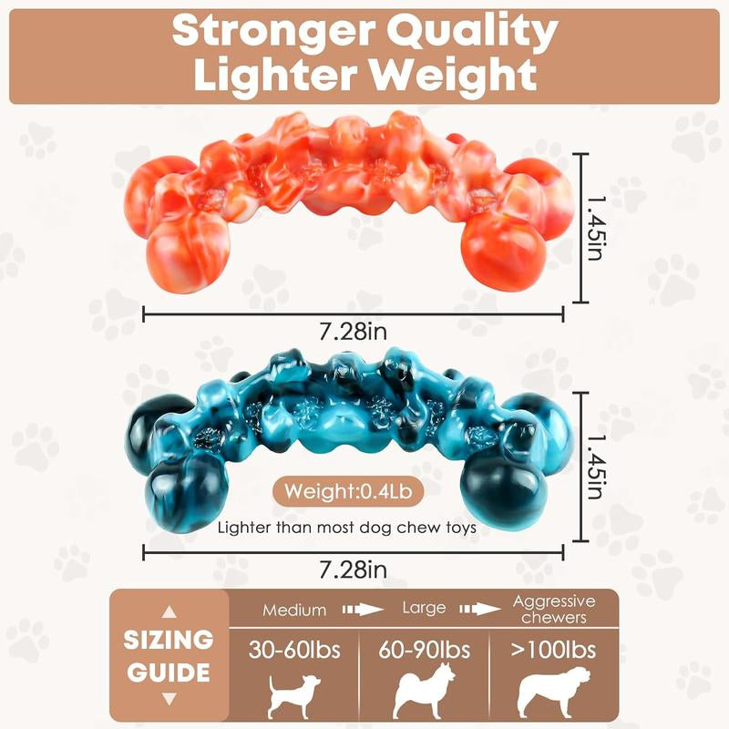 Dog Chew Toys for Aggressive Chewers - 2 Pack Super Chewer Toys for Large Dogs - Tough, Durable and Indestructible